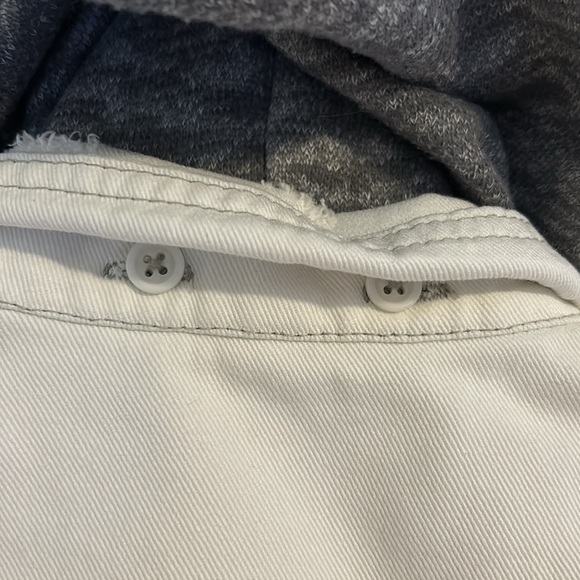 Free People White Denim Hoodie Jacket w/Gray Sleeves size S - Picture 11 of 16
